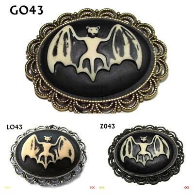 Steampunk Gothic Pin Anstecker Brosche Fledermaus Dracula Vampir Kamee #L43 #G43 #Z43