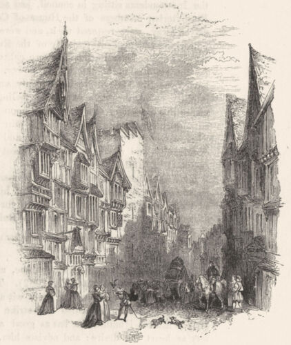 LONDON. Barbican, time of James & Charles I 1845 old antique print picture - Imagen 1 de 1