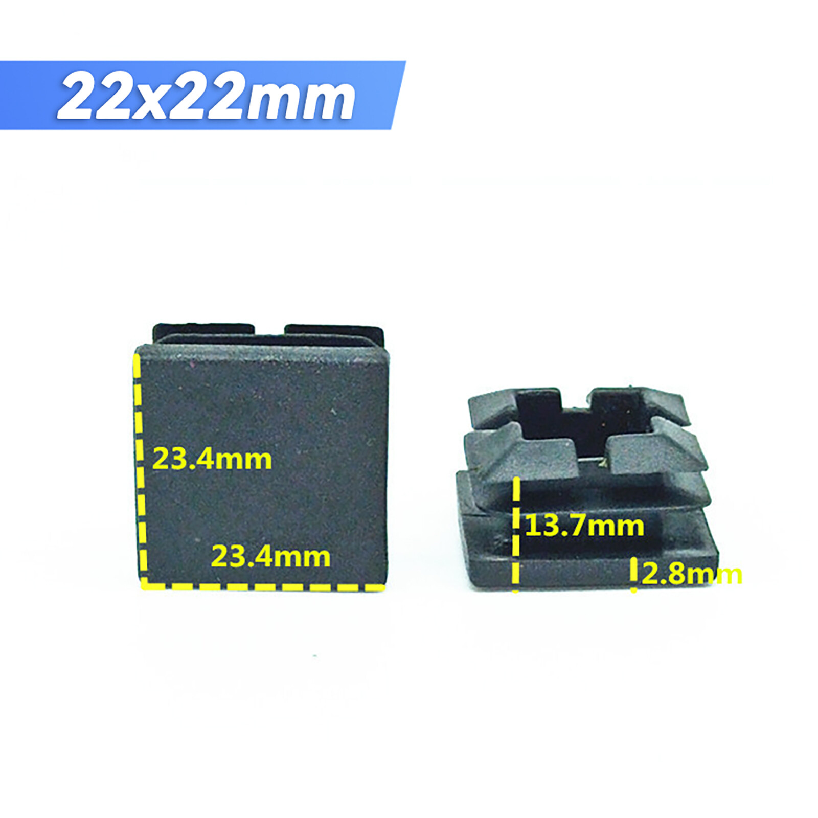 Square Plastic End Caps Bungs Blanking Plugs Box Section Tube Inserts