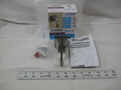 (1) NEW Moen Hensley Double Robe Hook Spot Resist - BRUSHED NICKEL - MY3503BN