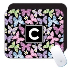 Gift Mousepad : Flower Printed Butterflies Pattern Daisies Diy Friends Girl Room