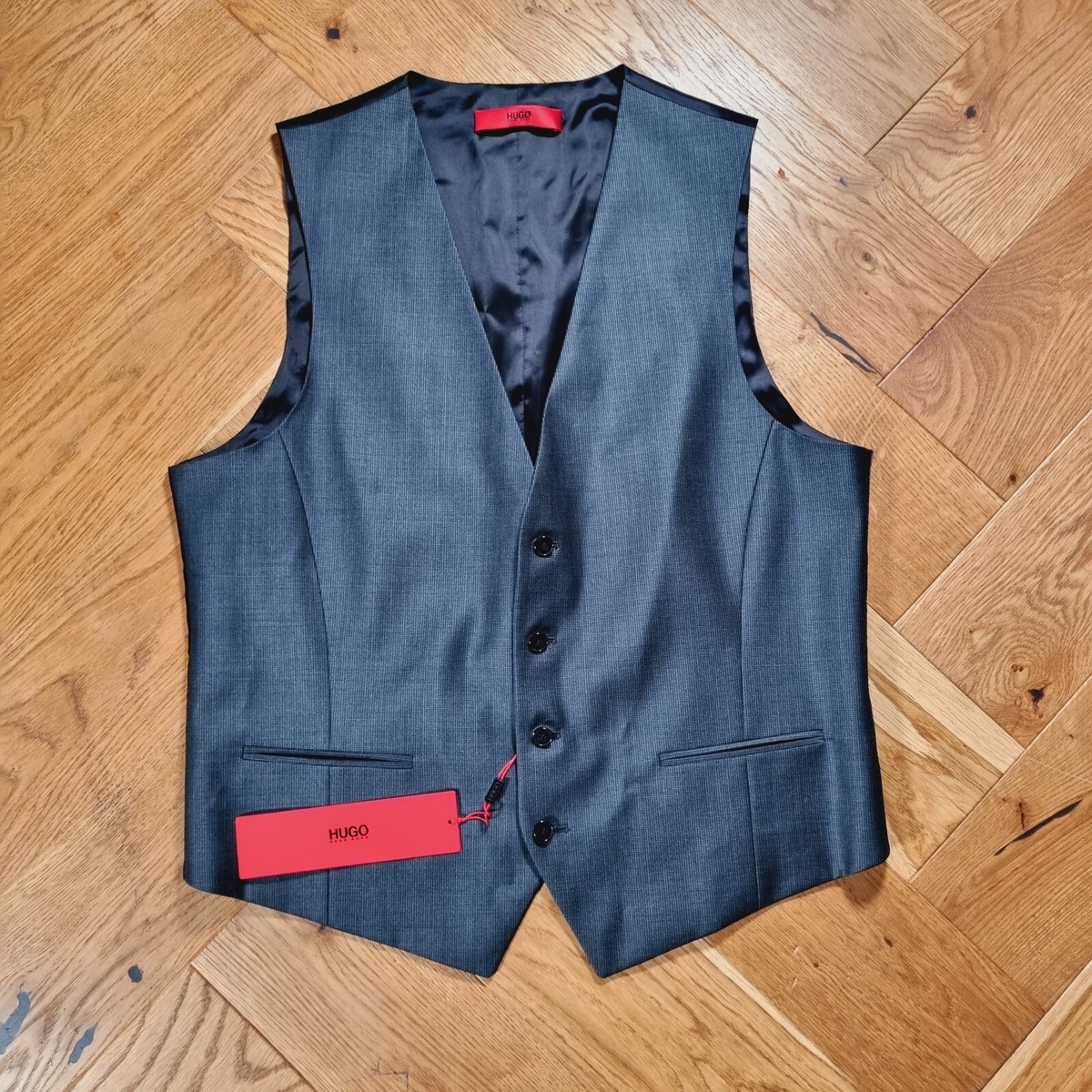 zip hugo boss grey waistcoat