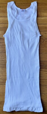 Vintage Hanes A-Shirts Mens White Size M 38-40 Ribbed Beater Lot of 4 New NOS