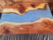 Fine Red Cedar Epoxy River Table 24"L x 16"W x 17"H - Made in USA!