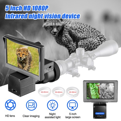 1080P Digital Night Vision Rifle Scope Hunting Monocular Sight 5" Scope Monitor - Picture 2 of 12