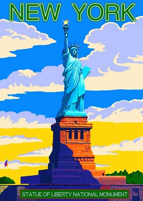 New York Statue of Liberty Travel PHOTO Art Poster Print 5x7 New