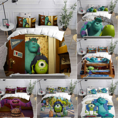Monsters University Mike 3D Bettdecke Abdeckung Bettwäsche Set Kissenbezug Quilt