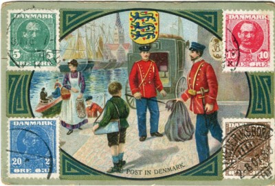Nugget Boot Polish Trade Card Denmark Post Danish stamp design c1910?