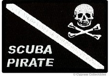 PATCH DE PLONGÉE PIRATE DE PLONGÉE BRODÉ NOIR à repasser EMBLÈME OS CROISÉS CRÂNE