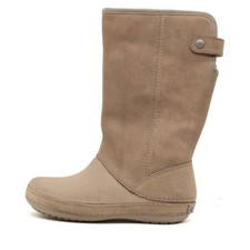 Crocs Damen 12930 Stiefel beige Wildleder Mittel Boots Winterstiefel EU 38,5