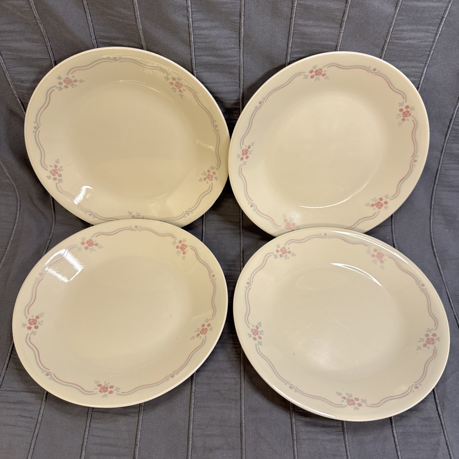 Corelle English Breakfast Beige 6.75" Bread Dessert Plates Set Of 4