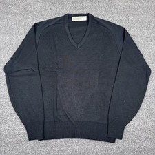 Vintage Sears Classics V-Neck Sweater Mens XL Black Pullover Grandpacore NWT