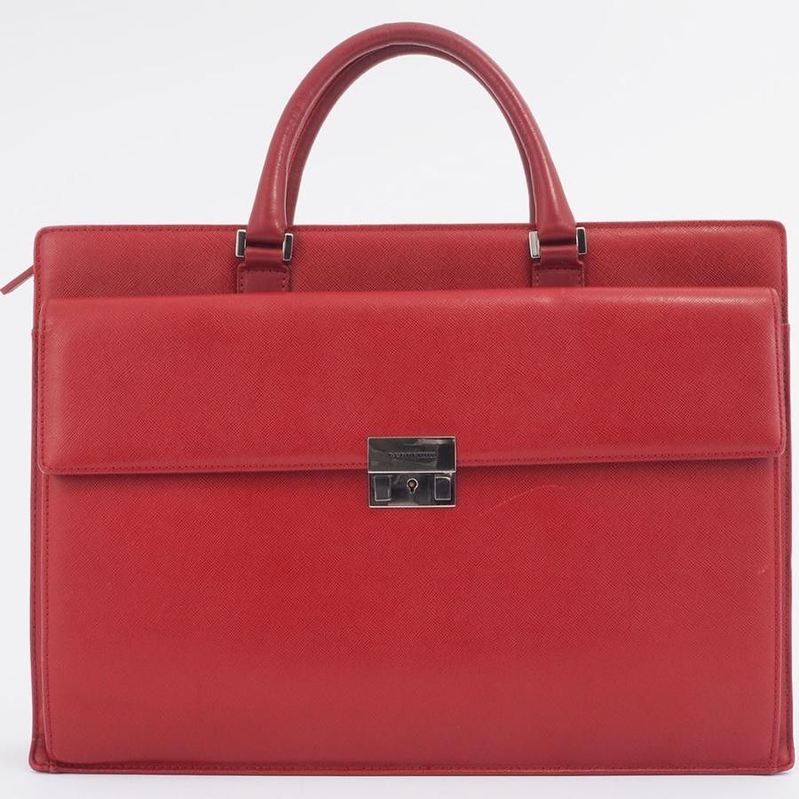 Borsa a tracolla da lavoro Burberry in pelle rossa Nova Check vintage autentica