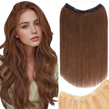 One Piece Wire 2 Clips Weft 100 Real Remy Human Hair Extensions Balayage Thick