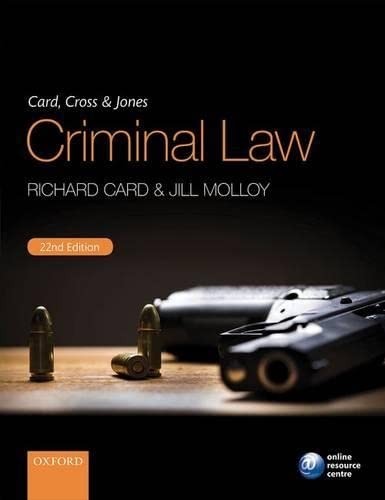 Card, Cross & Jones Criminal Law,Richard Card, Jill Molloy