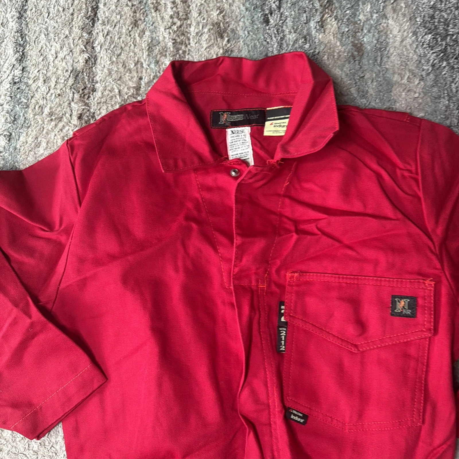Neese Indura Westex Wear HRC2 FR Shirt Size Medium 38/40 Red Coveralls image 14