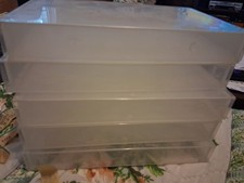 Lot of 5 Clear/White VHS Tape Storage Cases Empty Clamshell