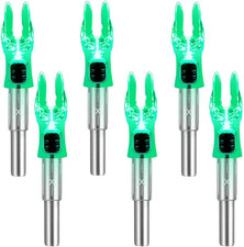 6 Pack X Lighted Archery Nocks for Arrows .204 inside Diameter Lighted Arrow Noc