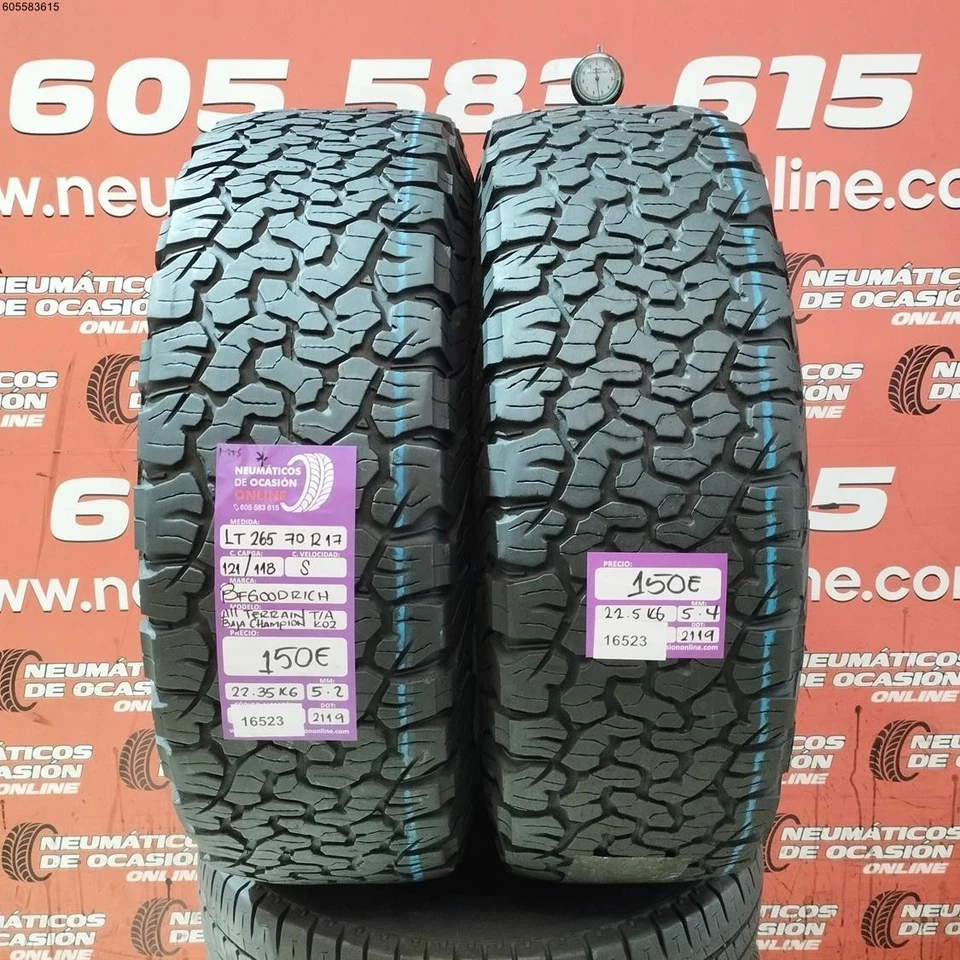 2 Pneus BFGOODRICH All Terrain T/A 265/70R17 121/118S 5.2/5.4mm Réf. 16523 - Photo 1/4