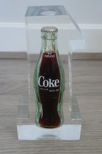 Vintage Coca Cola Bottle Coke Encased In Lucite #1