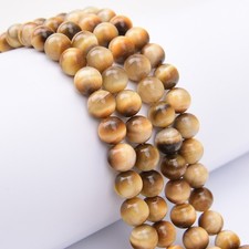Natural 12mm Mix Yellow Color Tiger Eye Stone Round Loose Beads Strands 15.5"