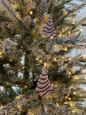 Little Debbie Christmas Tree Cake Ornament-handmade-USA -set Of 2