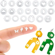 Polymer Clay Cutters for Earrings, Set of 20 Small Clay Earring Cutters for P...