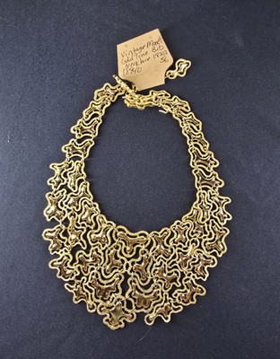 1974 Vintage Monet ''Mandira'' Gold Tone Bib Necklace