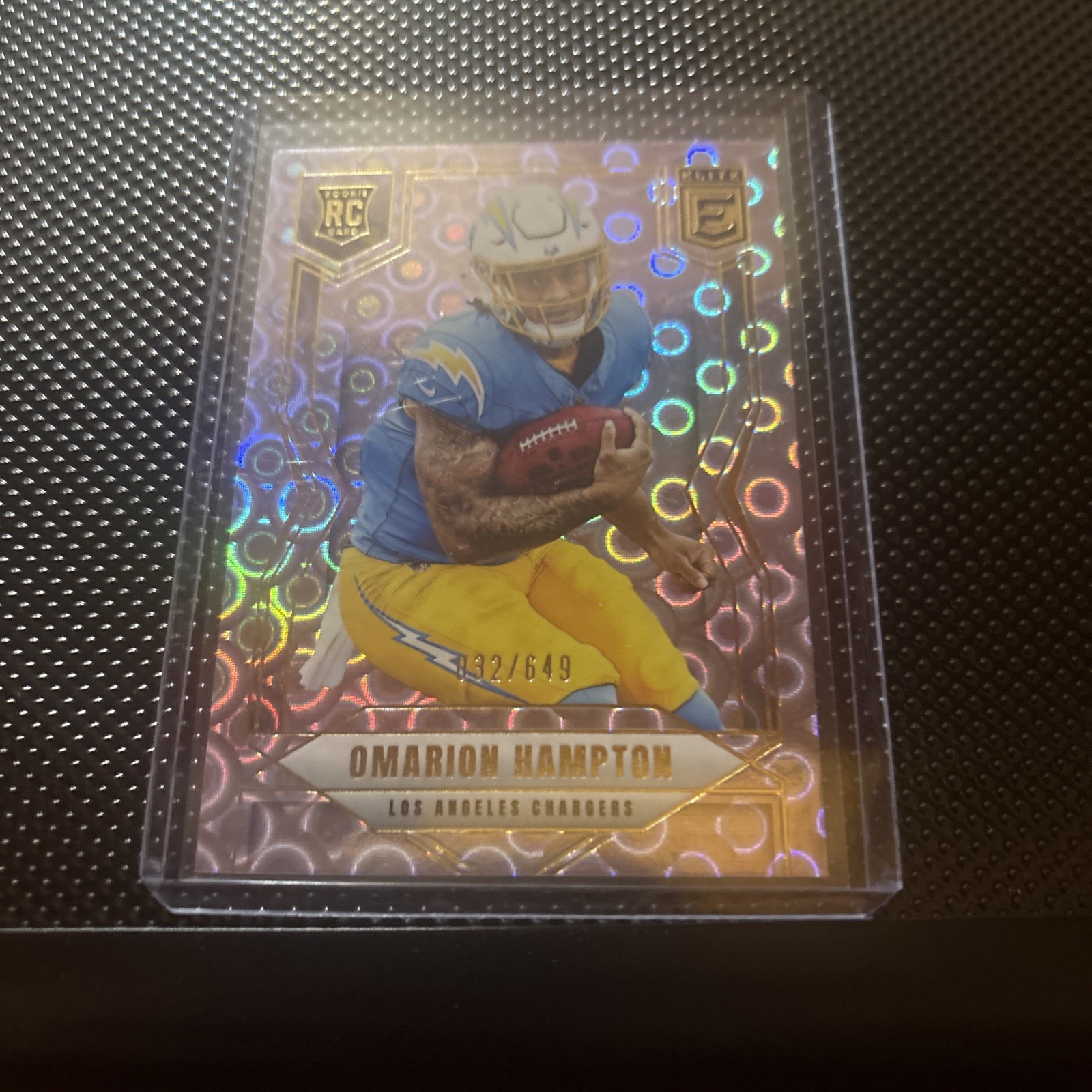 OMARION HAMPTON 2025 PANINI ELITE SILVER RC PARALLEL 30/649 #132