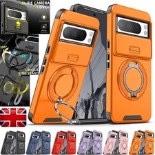 For Google Pixel 10 9 Pro XL 9A 8A 7 Heavy Duty Ring Stand Case Camera Cover