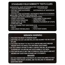 3PCS Laser Black Metal Miranda Warning Card/SFST Standard Field Sobriety Test...
