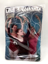 Vtg. NIP 1980 Danskin Classic Leotard, Navy Blue, Adult Large, Short Sleeve
