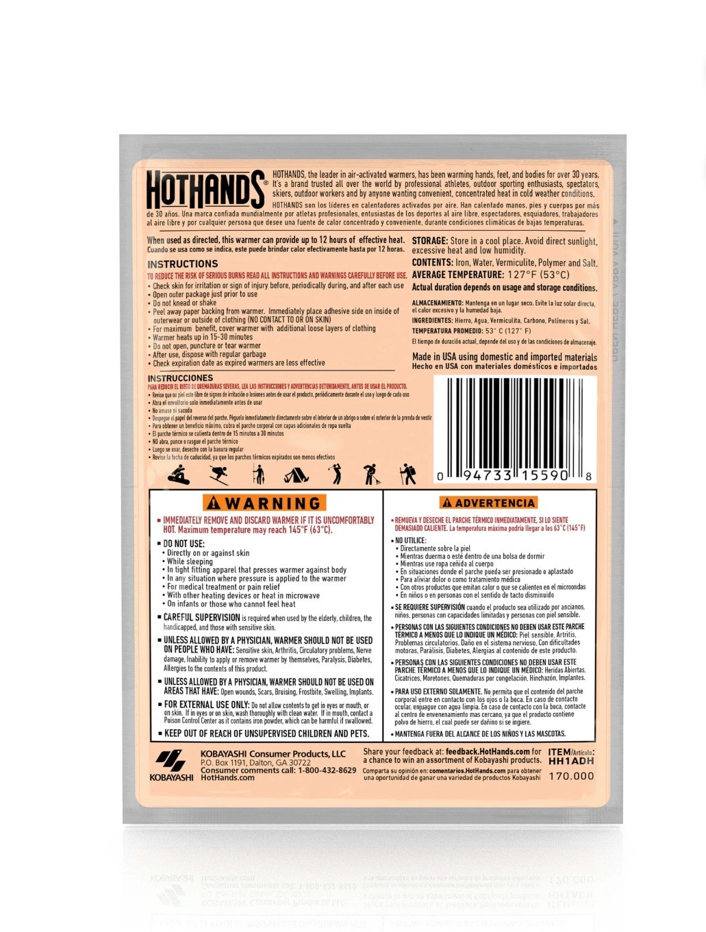 10 PK -🔥 Hot Hands Stick-On Supersize Body Warmer | Up to 12 Hours of Heat 🔥