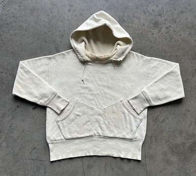 Vintage 30s 40s Double V After Hood Sweatshirt Sz Large Double Face Split Pocket