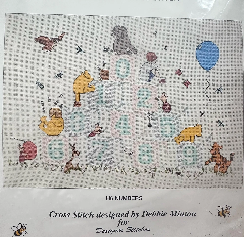 Winnie the Pooh Numbers Count Cross Stitch Kit Vintage Designer Stitches Vintage - Image 2 of 3