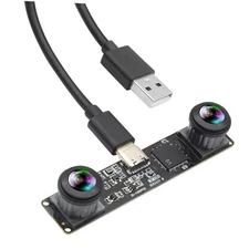 3D Stereo USB Camera 1080P 60fps High Speed Webcam with 180 Degree Fisheye 