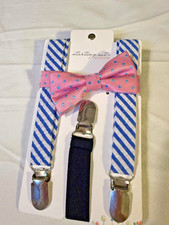 New Suspenders Bow Tie Set Boys Toddlers Fancy Formal Pageant Wedding Party
