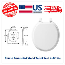 Durable White Round Front Toilet Seat Eco-Friendly Gloss Finish