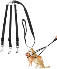 3 Way Dog Leash, Multiple Dog Leash Detachable Tangle Free 360  Swivel, Black