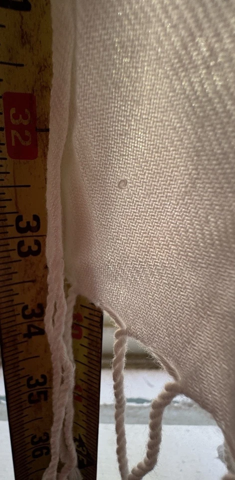 Vintage Bijoux Terner Pashmina White Scarf Wrap Shawl With Fringe Made in India - Image 4 of 4