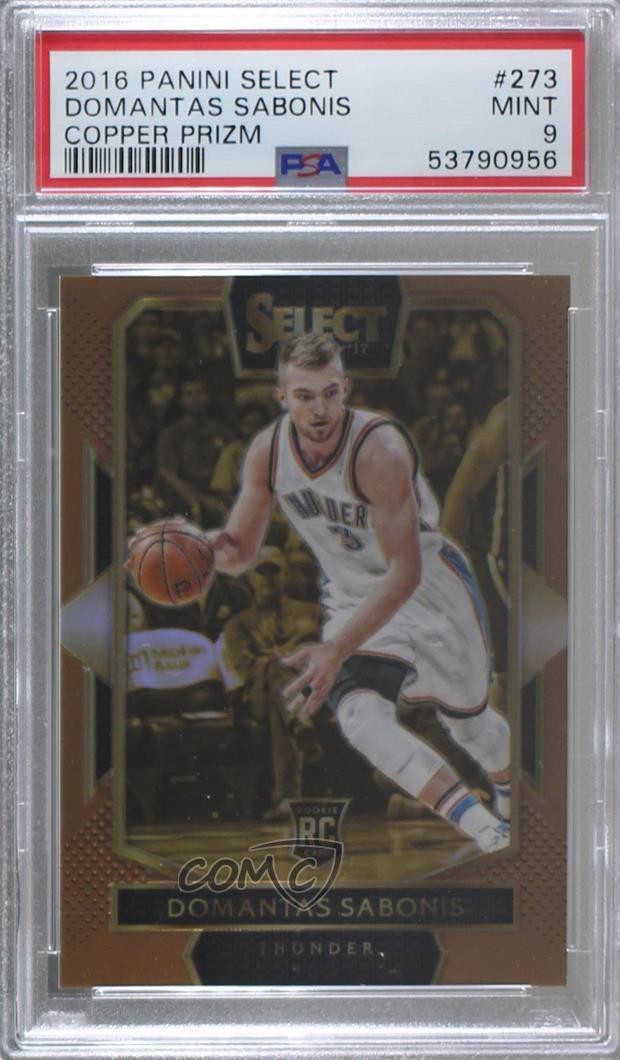2016 Panini Select Courtside Copper Prizm 20/49 Domantas Sabonis PSA 9 MINT 07ay