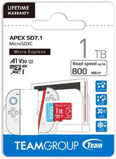 1TB APEX SD7.1 Ultra-Fast microSDXC UHS-I/U3 Memory Card, compatible with Team