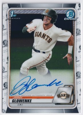 2020 Bowman Draft Jimmy Glowenke Chrome Auto 1st Bowman #CDA-JGL Giants