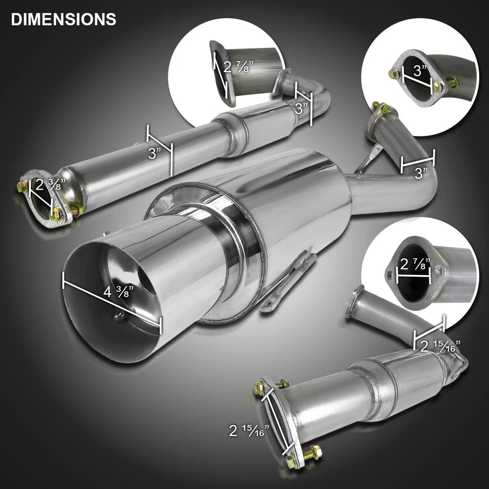 Fits 95-99 Mitsubishi Eclipse GST 2.0L Turbo N1 Muffler Catback Exhaust System Foto 3 de 4