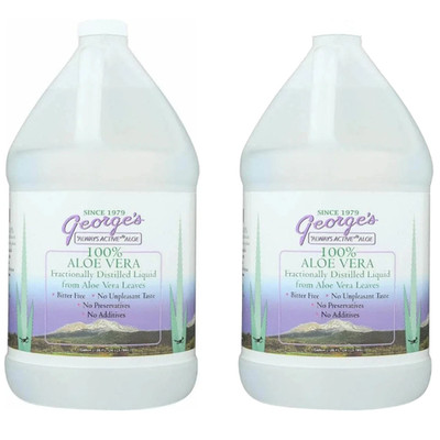 Warren Laboratories George's 100% Aloe Vera Liquid 128 fl. oz Each (Pack of 2)