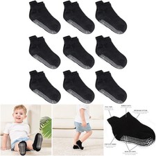 Non Slip Ankle Socks Non Skid Soles Infants Toddlers Kids Boys Girls