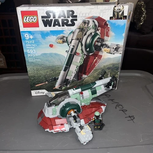 LEGO 75312 Star Wars Boba Fett's Starship, w/Box, Read Description!!, Missing
