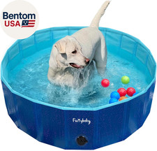 Foldable Dog Pool, Small Dog Swimming Pool for Dogs, Collapsible Hard Plastic Do
