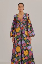 NWOT FARM Rio Bucolic Garden Sleeve Cut Out Maxi Dress Size S