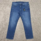 Bonobos Jeans Mens 33x28 Blue Slim Tapered Faded Whiskering Denim Pants Zip NEW